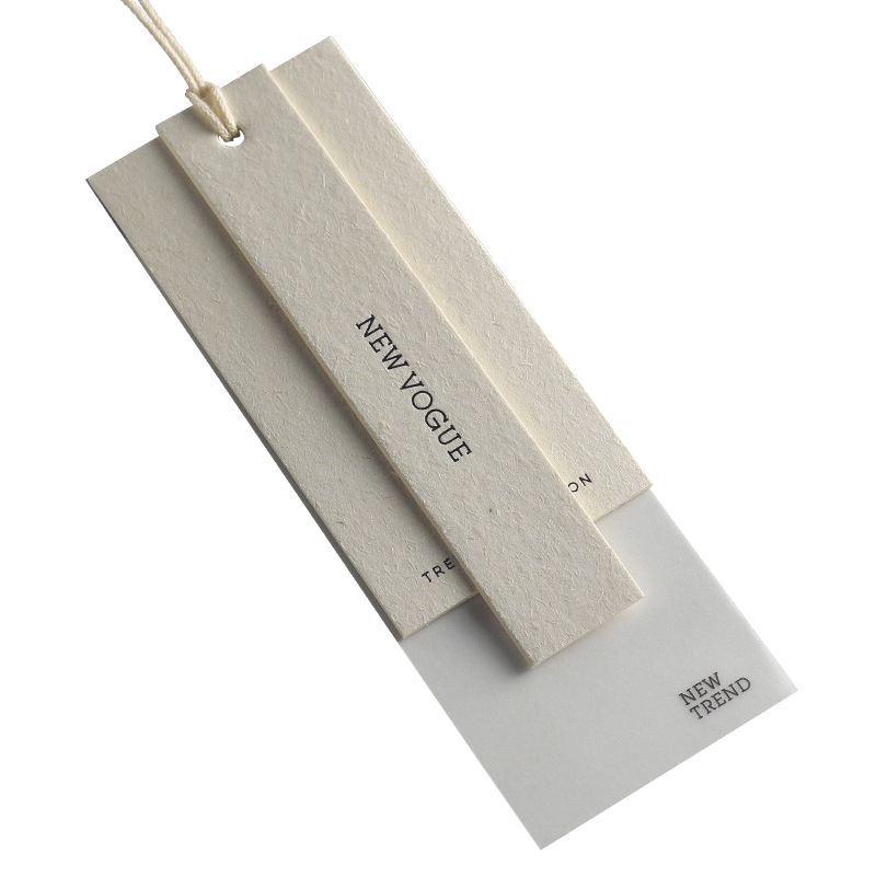 Trendy Clothing Labels - Premium Textured Tags with Rope Hanger for Fashion Garments HT-1