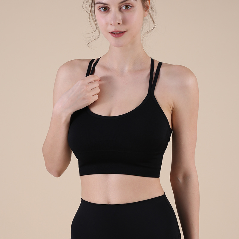 Seamless Sports Halter Bra with Multi-Strap Back Design FYW001 - Image 6