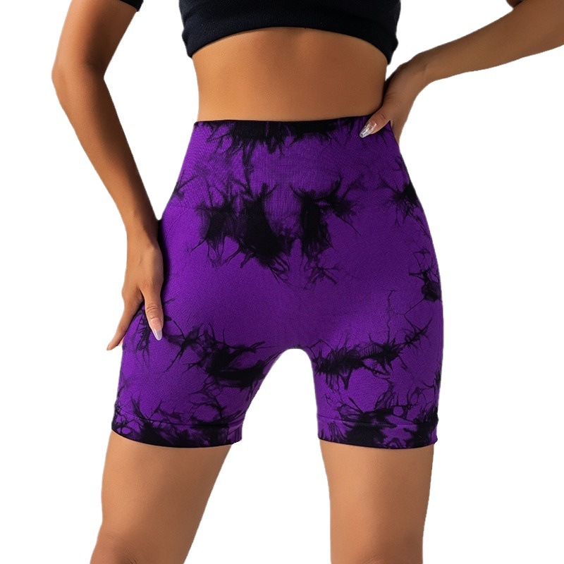 Seamless Marbled Tie-Dye Athletic Shorts YTZ003 - Image 2