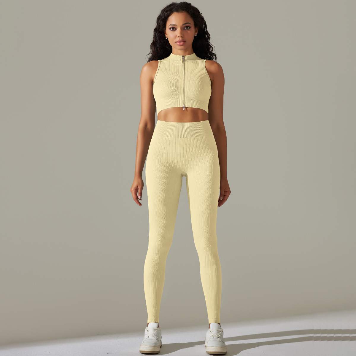 Seamless Zip-Up Yoga Sports Set MMT008 - Image 2
