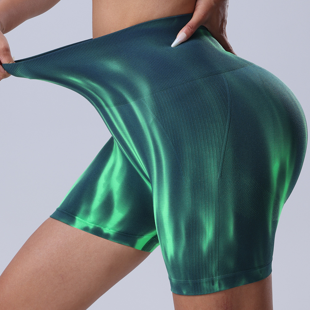 Seamless Aurora Pattern Tie-Dye Athletic Shorts SZZ001 - Image 2