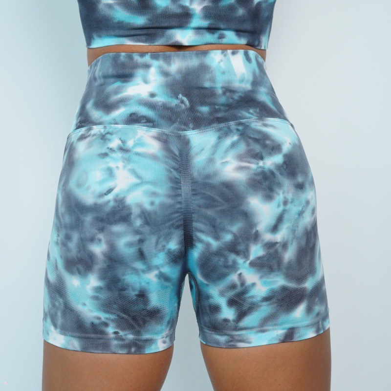 Seamless Marbled Tie-Dye Athletic Shorts YTZ001 - Image 4