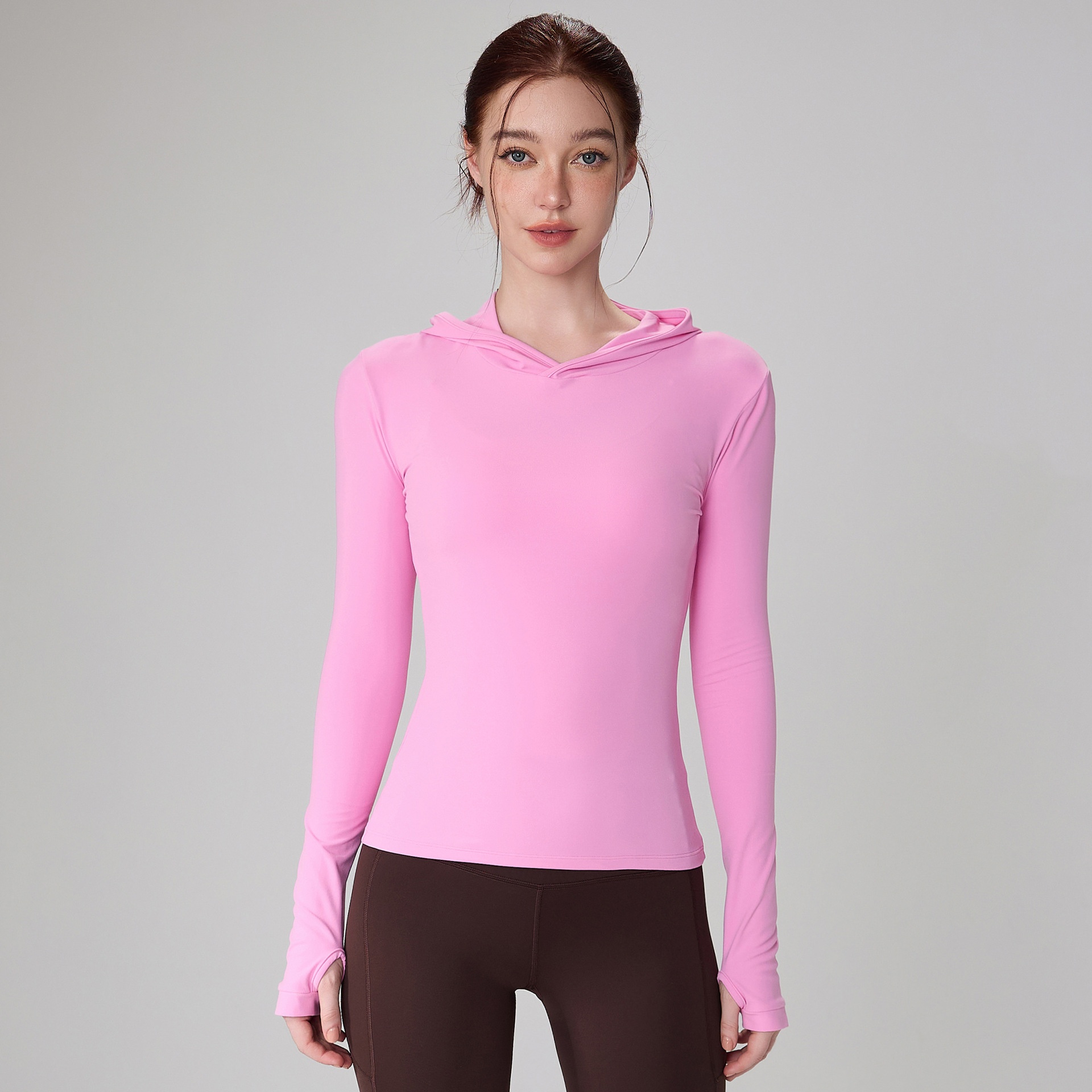 Women's Hooded Long-Sleeve Activewear Top TJX001 - Image 4
