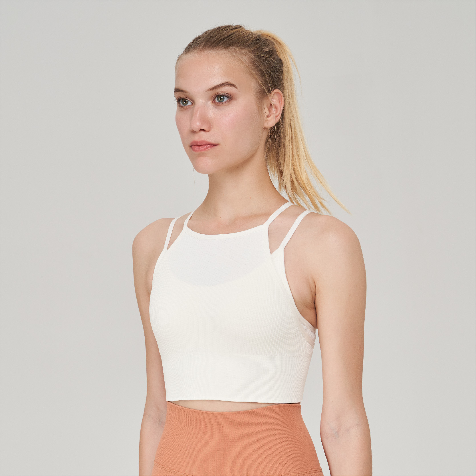 Seamless Sports Halter Bra with Multi-Strap Back Design BCW001 - Image 6